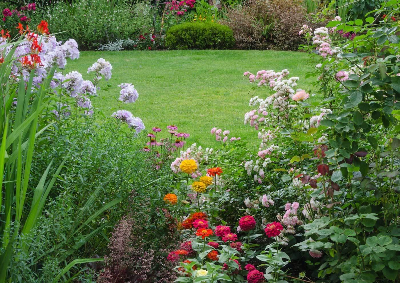 Landscaped garden with planting and stonework