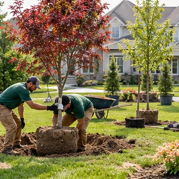 Tree and shrub planting illustration
