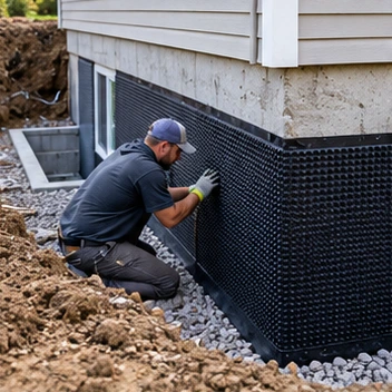 Basement waterproofing illustration